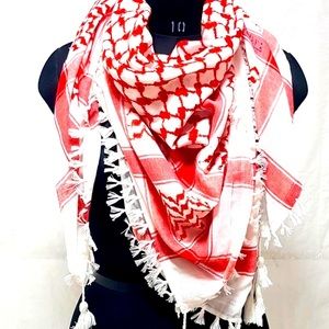 kaffiha Shemagh Scarf: Houndstooth Arab Hatta Muslim Turban Palestenian Arafat